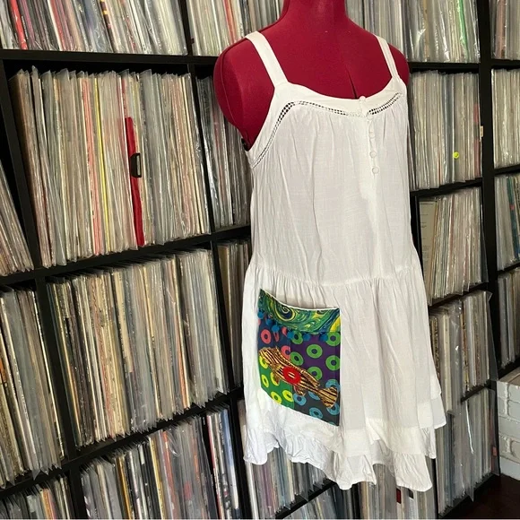 FLUFFHEAD mini dress pocket fishman donuts PHISH upcycled patchwork ⭕️🌈shakedown - Picture 8 of 15